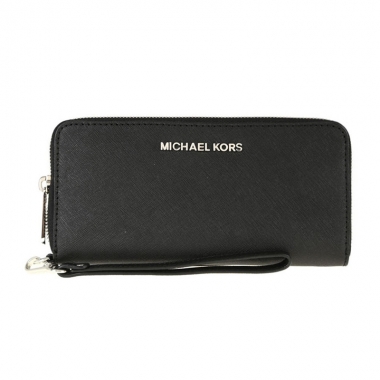 迈克科尔斯MICHAEL KORS女式黑色牛皮长款钱夹32T4STVE9L 001